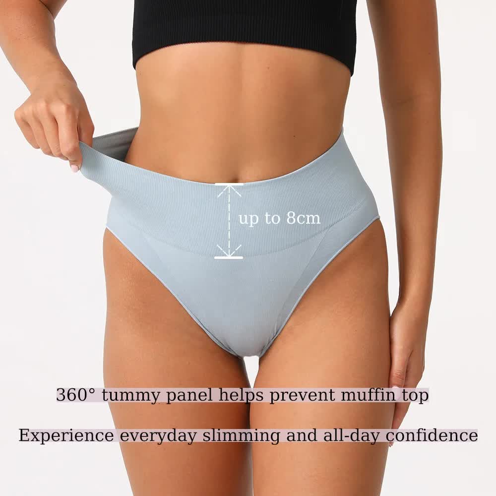 S White 3-Pack High-Waist Microfiber Shaping Briefs - Seamless Full-Coverage Tummy Control Panties 5