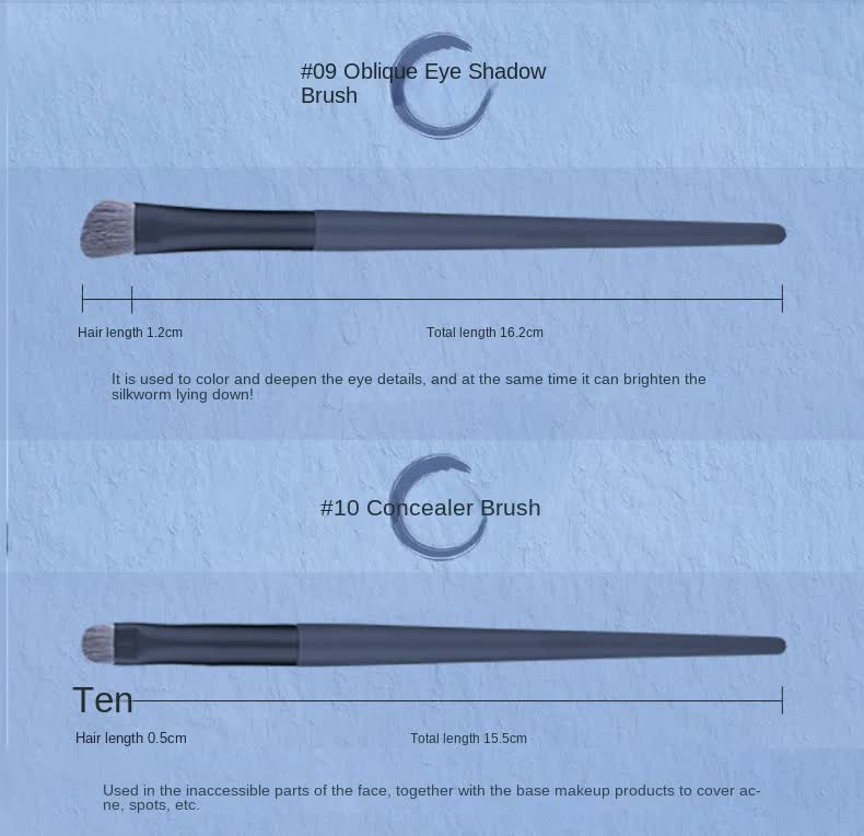 Gray purple 12-Piece Professional Makeup Brush Set with Cosmetic Bag - Premium Synthetic Fiber, Wooden Handle, Aluminum Tube 8