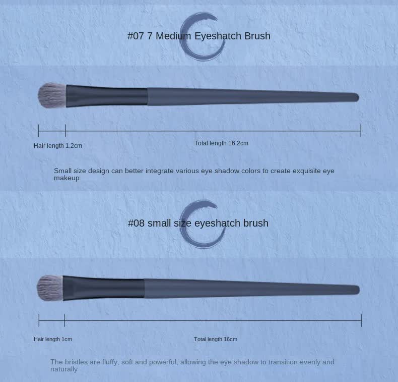 Dark Blue 12-Piece Professional Makeup Brush Set with Cosmetic Bag - Premium Synthetic Fiber, Wooden Handle, Aluminum Tube 7