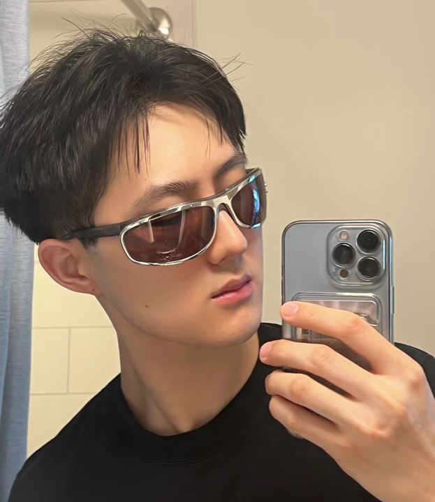 Brown Lenses With Brown Edges Trendy Curved Sunglasses - Cat Eye Design UV Protection Stylish Glare-Blocking Shades 3