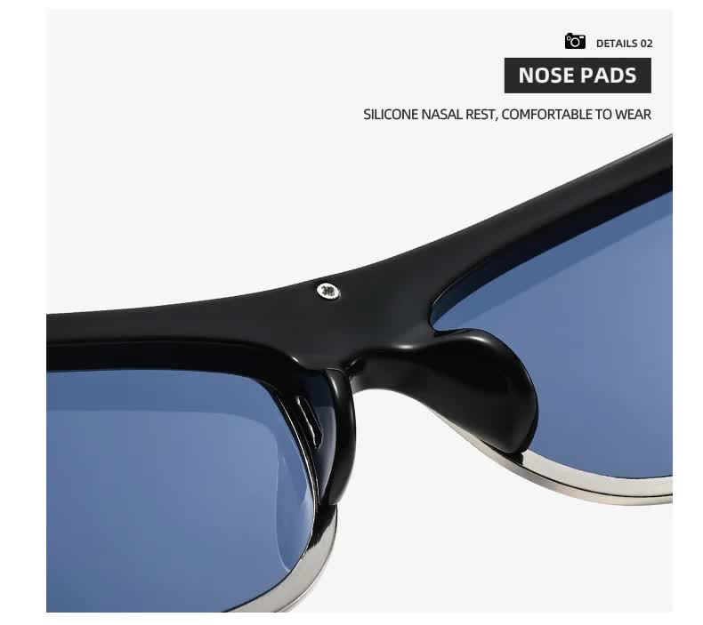 Brown Lenses With Brown Edges Trendy Curved Sunglasses - Cat Eye Design UV Protection Stylish Glare-Blocking Shades 6