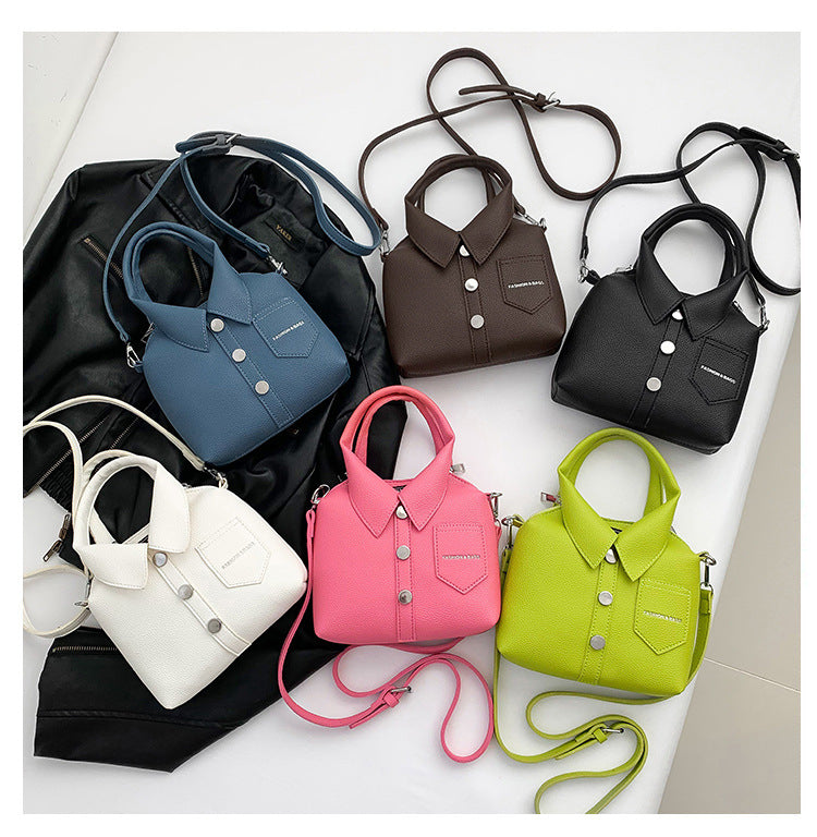White Trendy Shirt-Inspired PU Shoulder Bag | Stylish Handbag with Unique Design 8