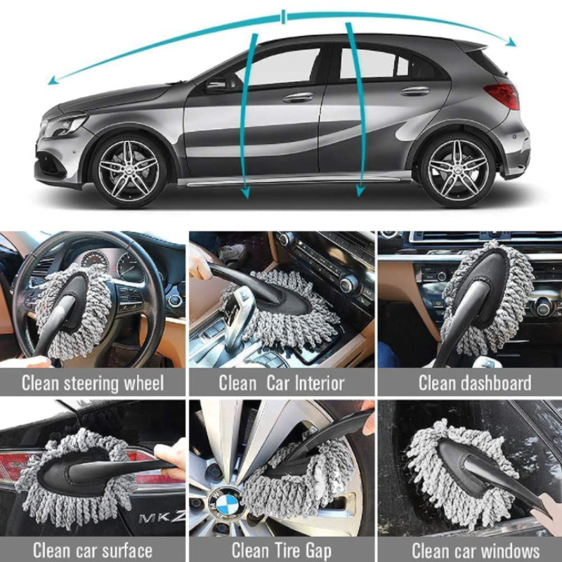 Type B 9-Piece Car Wash Tool Kit - Tire & Wheel Brushes, Wash Mitt, Microfiber Towels, and Wax Sponge Set 6