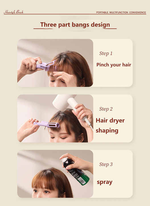 3-pack Purple Portable Hairstyle Brush for Root Volume - Multifunction Hair Styling Tool 5