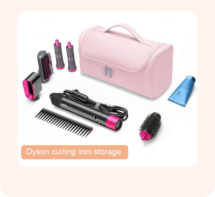 Blue Portable PU Storage Bag for Hair Curlers, Hair Dryers, and Styling Tools(Hair dryers, etc. are shooting props and are not included in the product) 3