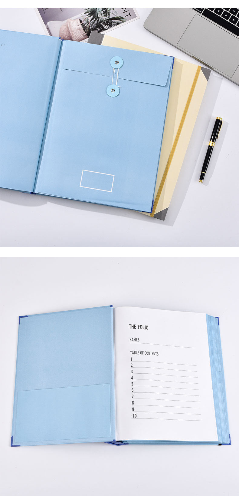 (Thick Version)Blue Accordion File Binder with 12 Envelopes - Durable Document Organizer 7