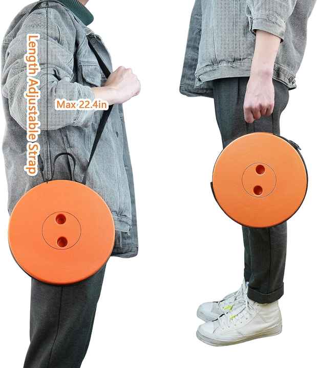 Orange Portable Outdoor Telescopic Folding Stool with 100 Weight-Bearing Buckles, Lightweight and Compact Design, Perfect for Fishing, Camping, and Travel 3