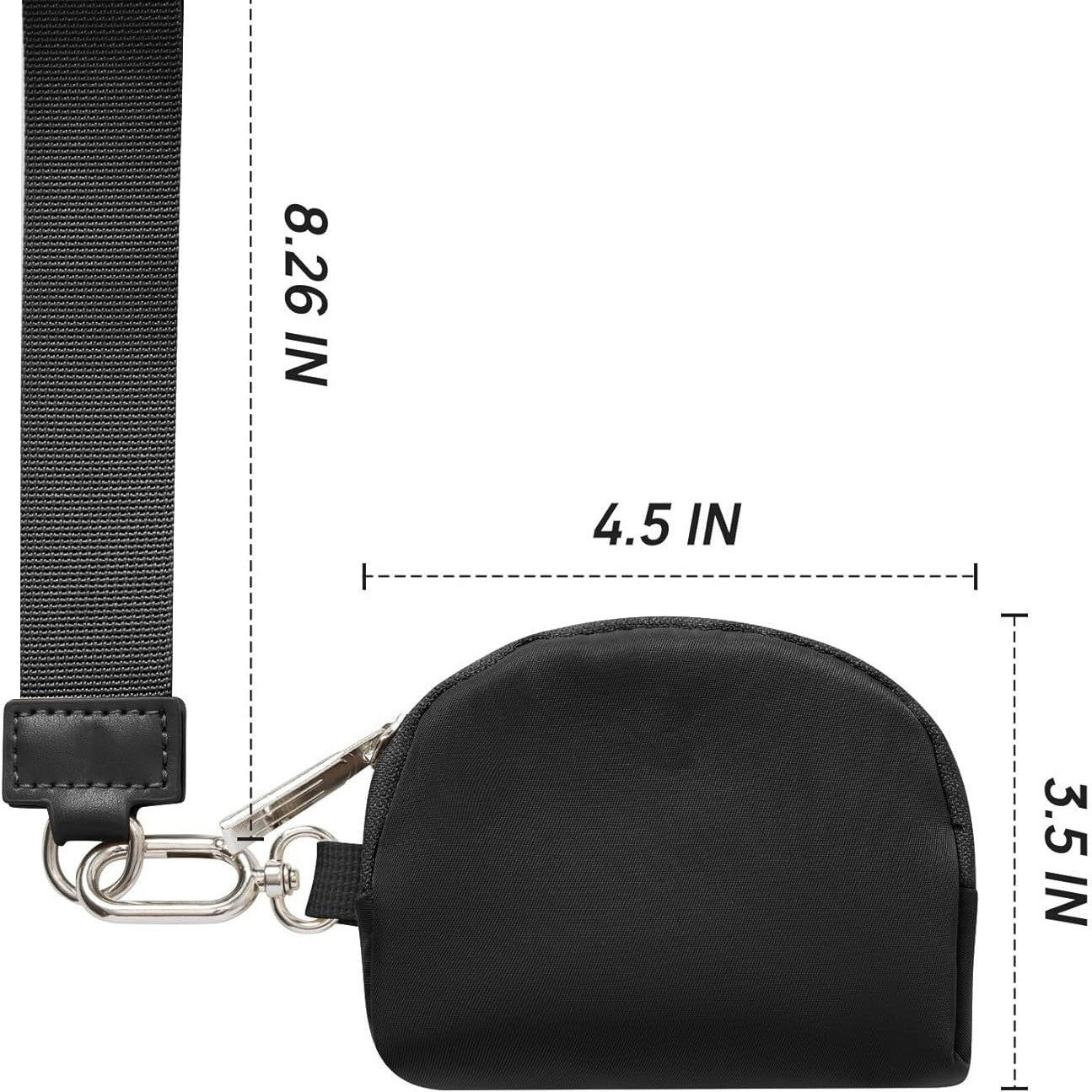 Black And Grey Portable Ladies Wrist Bag - Mini Wallet for Cards, Coins, and Keys, Lightweight and Stylish Organizer, Perfect for Daily Use 3