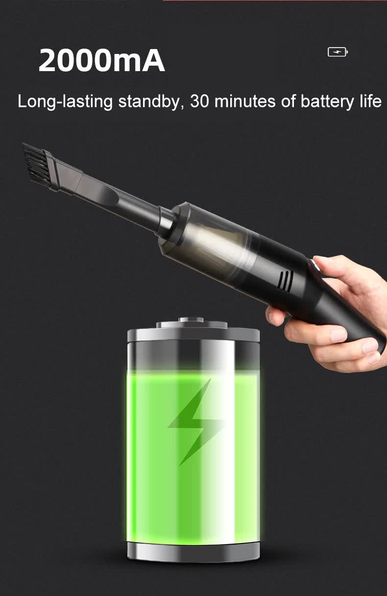 Black Wireless Portable Vacuum Cleaner - Handheld Mini Car Vacuum for Wet & Dry Use, Pet Hair Remover, Lightweight Home Cleaner 7