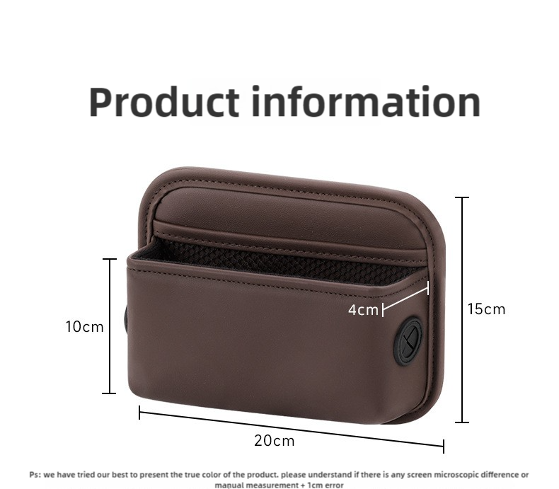Off White PU Leather Car Storage Organizer with Dual Charging Holes and Inner Mesh Pocket, Multi-functional Door Handle Hanging Bag for Phones and Accessories, Lightweight and Durable 6