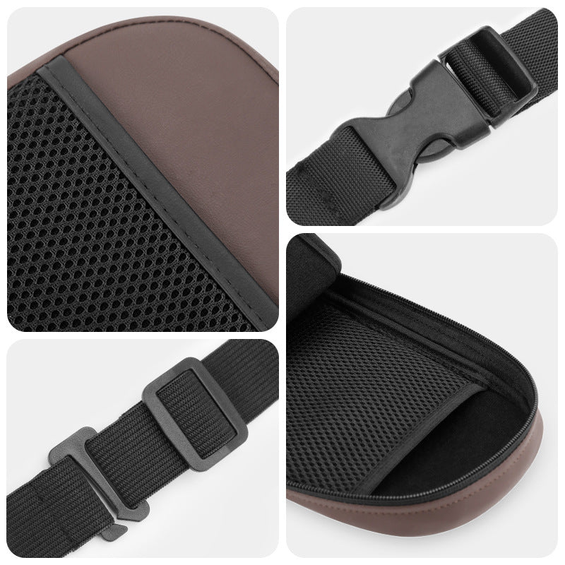 Black Multifunctional Car Seat Side Organizer with PU Leather Tissue Holder and Mesh Pocket – Compact Storage Bag for Phones and Accessories(Mobile phones and tissues are filming props, not included) 5