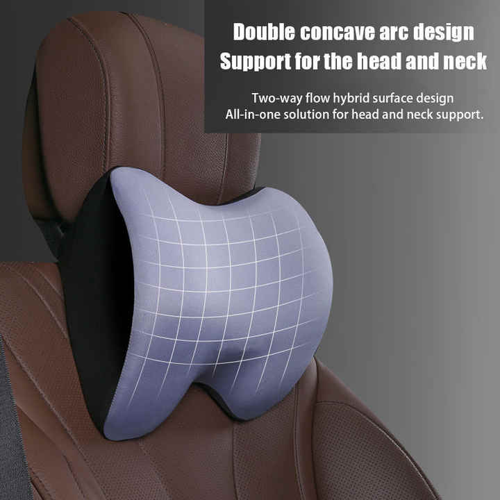 Pink Memory Foam Car Seat Neck and Lumbar Support Set - Ergonomic Cushion for Office, Home, and Driving 3