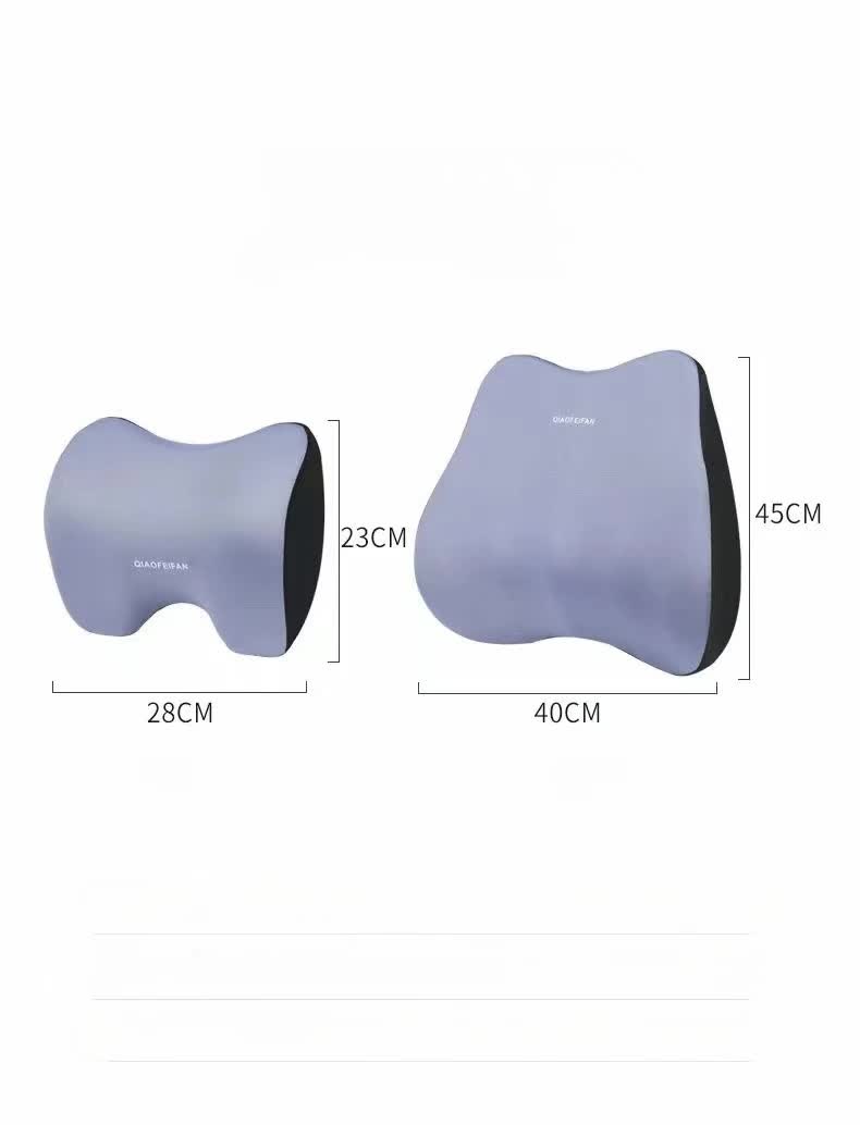 Pink Memory Foam Car Seat Neck and Lumbar Support Set - Ergonomic Cushion for Office, Home, and Driving 5