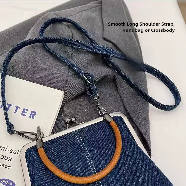 Blue Handmade Denim Patchwork Small Crossbody Bag – Women’s Shoulder & Handbag with Vintage Style 5