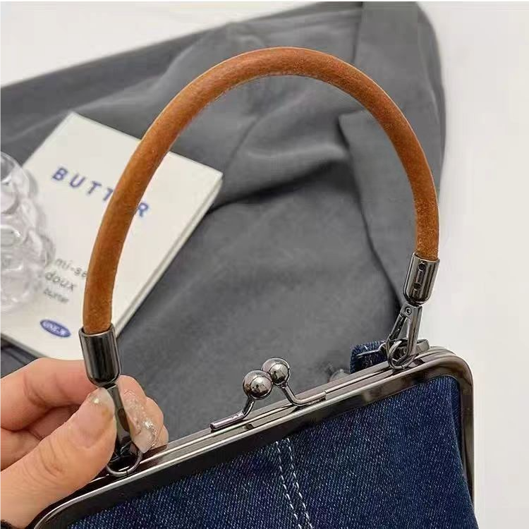 Dark Blue Handmade Denim Patchwork Small Crossbody Bag - Women's Shoulder & Handbag with Vintage Style 3