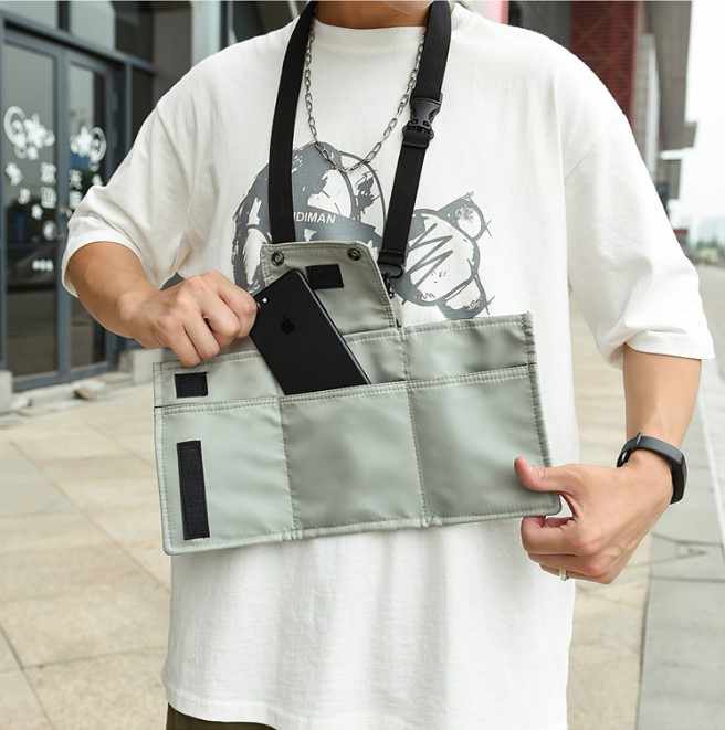 Green Water-Resistant Nylon Crossbody Phone Bag - Compact Travel Wallet & Card Holder for Men and Women(Mobile phones and cards are shooting props, not included) 5