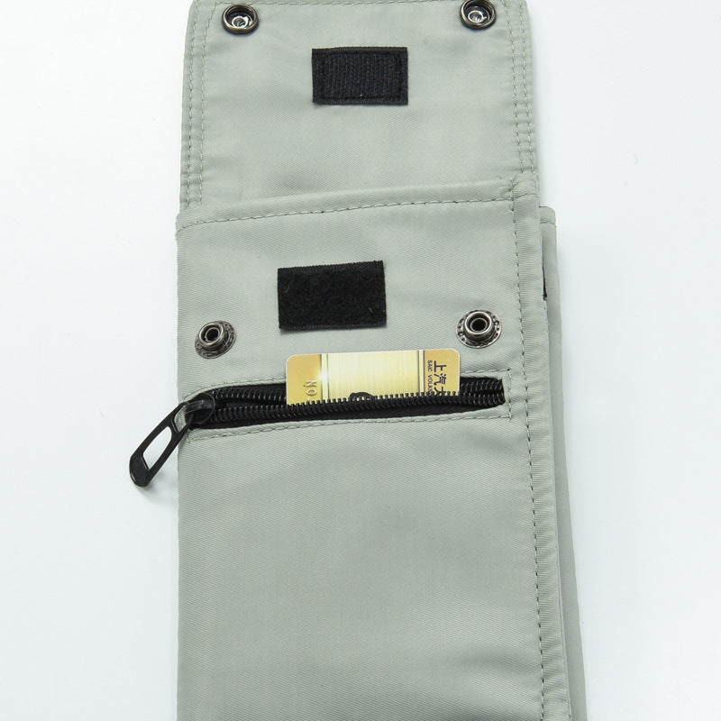 Black Water-Resistant Nylon Crossbody Phone Bag - Compact Travel Wallet & Card Holder for Men and Women(Mobile phones and cards are shooting props, not included) 8