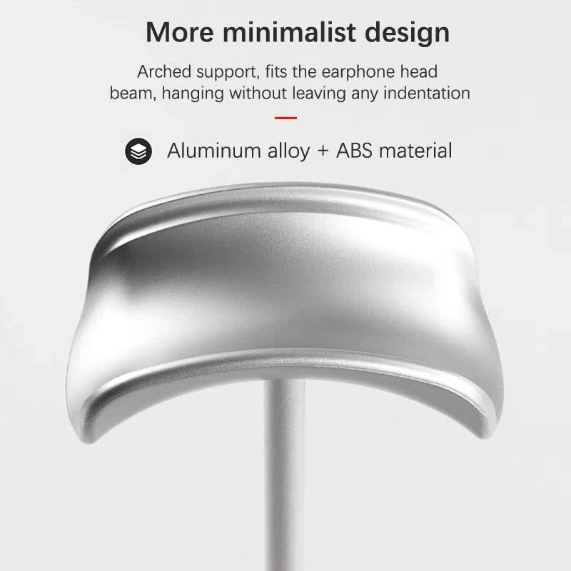 Black Universal Aluminum Headphone Stand – Durable Detachable Desktop Headset Holder 5