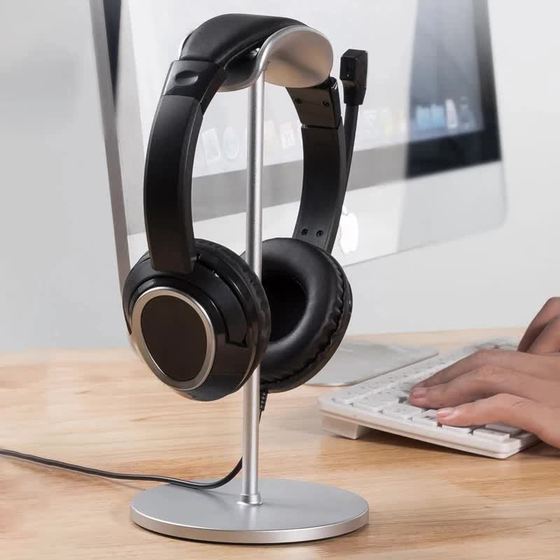 Silver Universal Aluminum Headphone Stand - Durable Detachable Desktop Headset Holder 7