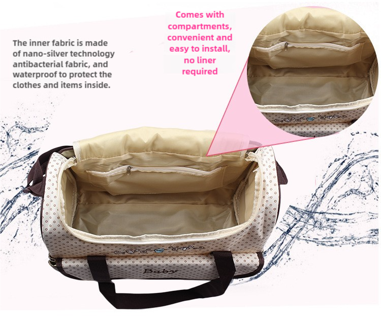 Small Coffee Fashionable Large-Capacity Cartoon Bear Shoulder Crossbody Mommy Bag - Stylish and Functional Diaper Bag 3