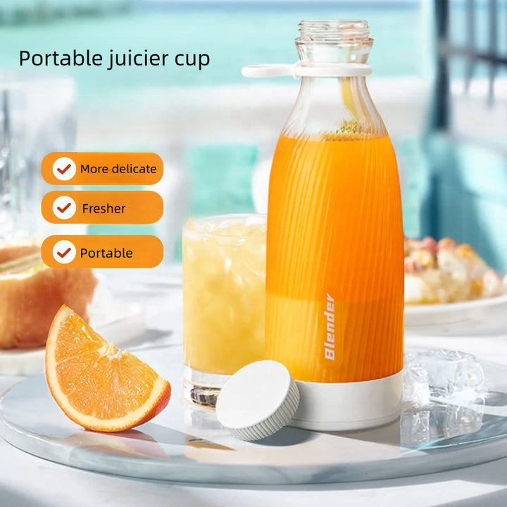 White Portable Rechargeable Blender Bottle, 500ml, USB Charging, 1200mAh, with 304 Stainless Steel Blade – For Smoothies and Juices On-The-Go 3