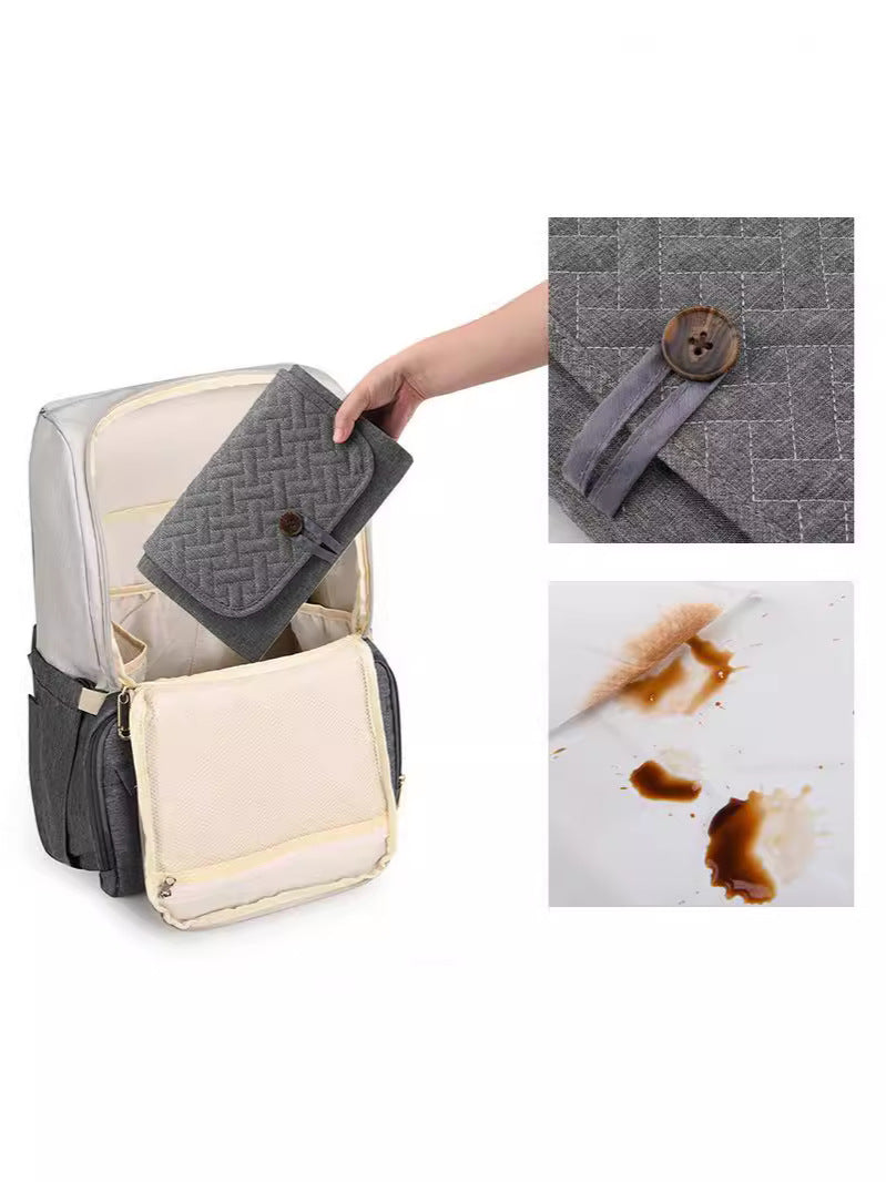 Grey Portable Baby Changing Mat - Waterproof, Foldable, Compact Diaper Pad for Travel & Everyday Use 4