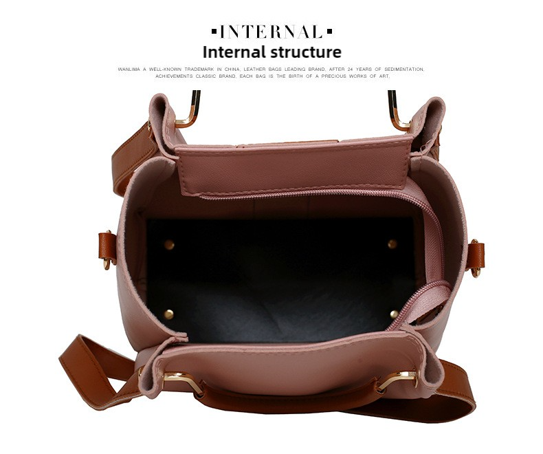 Brown Elegant 4-Piece Women's Handbag Set - Stylish PU Leather Tote, Shoulder Bag, Clutch, and Wallet for Every Occasion 4