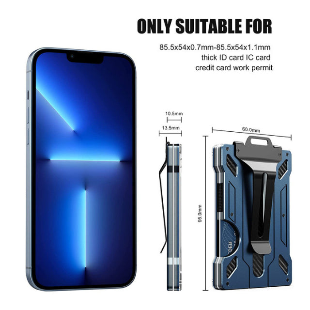 1 Pcs Green Premium RFID Blocking Aluminum Alloy ID Badge Holder with Transparent Card Slot & Money Clip 3