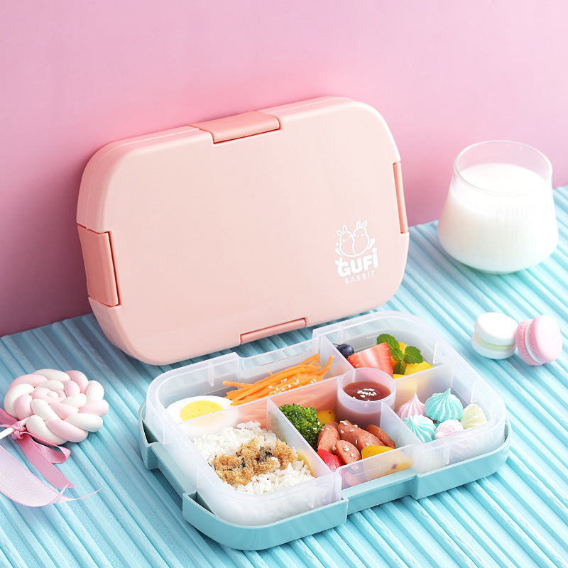 Blue Kids' Lunch Box with Compartments - BPA-Free Microwave Safe Bento Box for School Meals 5