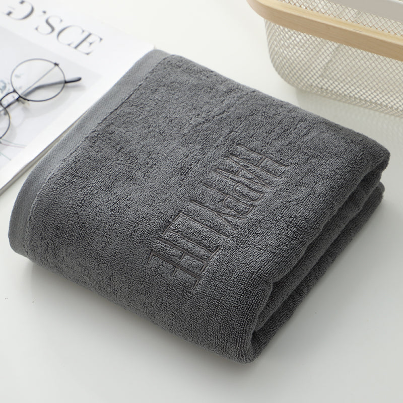 Dark Gray Soft Cotton Bath Towel - 70x140cm, Quick Dry, Super Absorbent