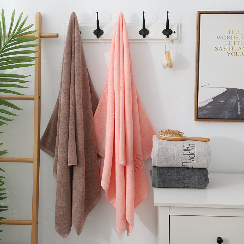 Dark Gray Soft Cotton Bath Towel - 70x140cm, Quick Dry, Super Absorbent 3