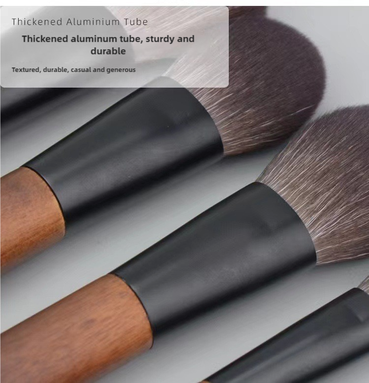 Style A 12-Piece Mini Portable Makeup Brush Set - Fiber Bristle Beauty Tool Set(With storage bag) 5