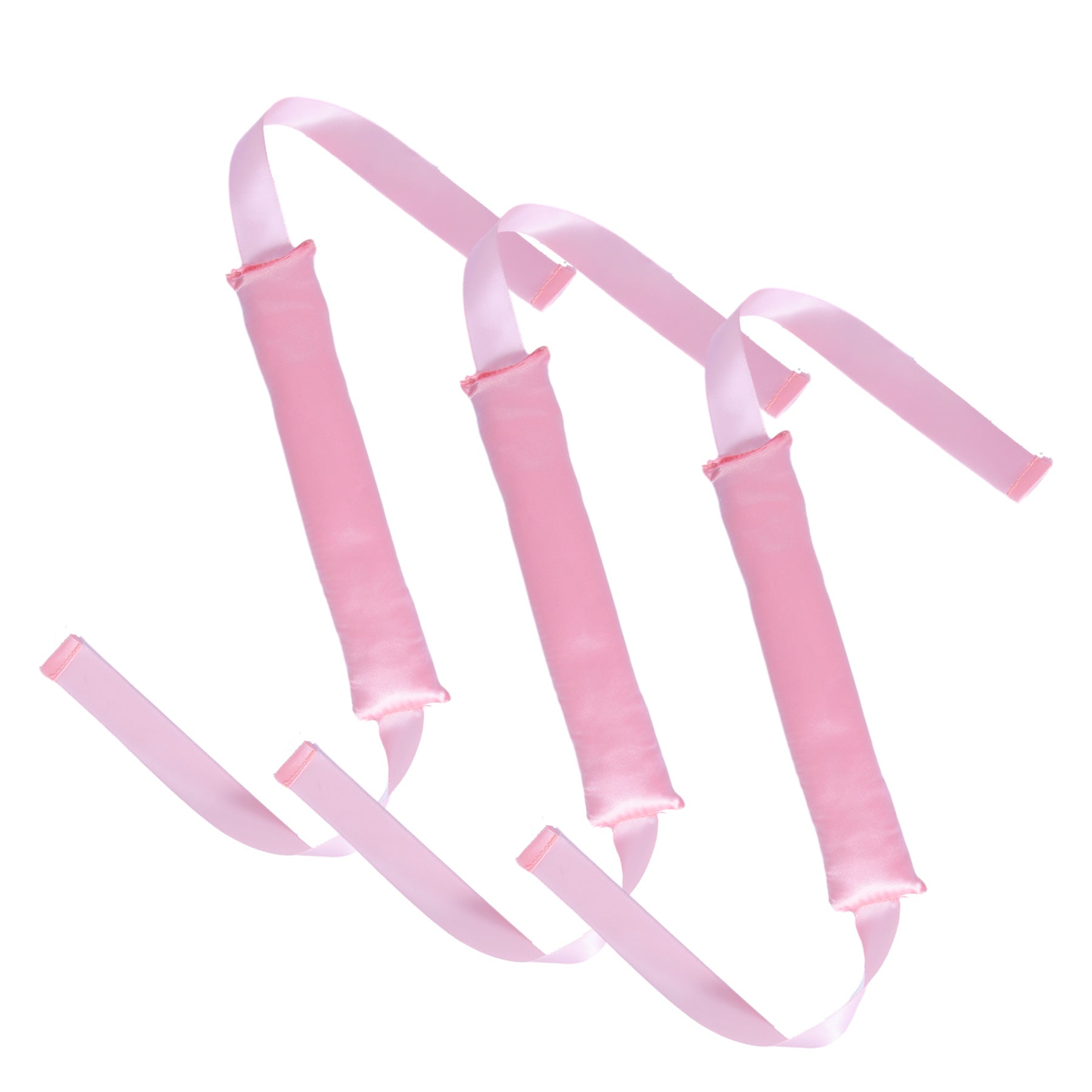 Pink 3 Sticks  No-Heat Hair Curling Ribbon Kit - Silk Ribbon Curling Wand for Sleep-in Styling