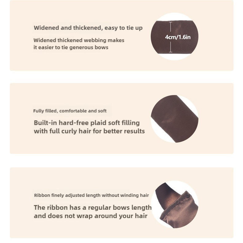 Black 3 Sticks  No-Heat Hair Curling Ribbon Kit - Silk Ribbon Curling Wand for Sleep-in Styling 5