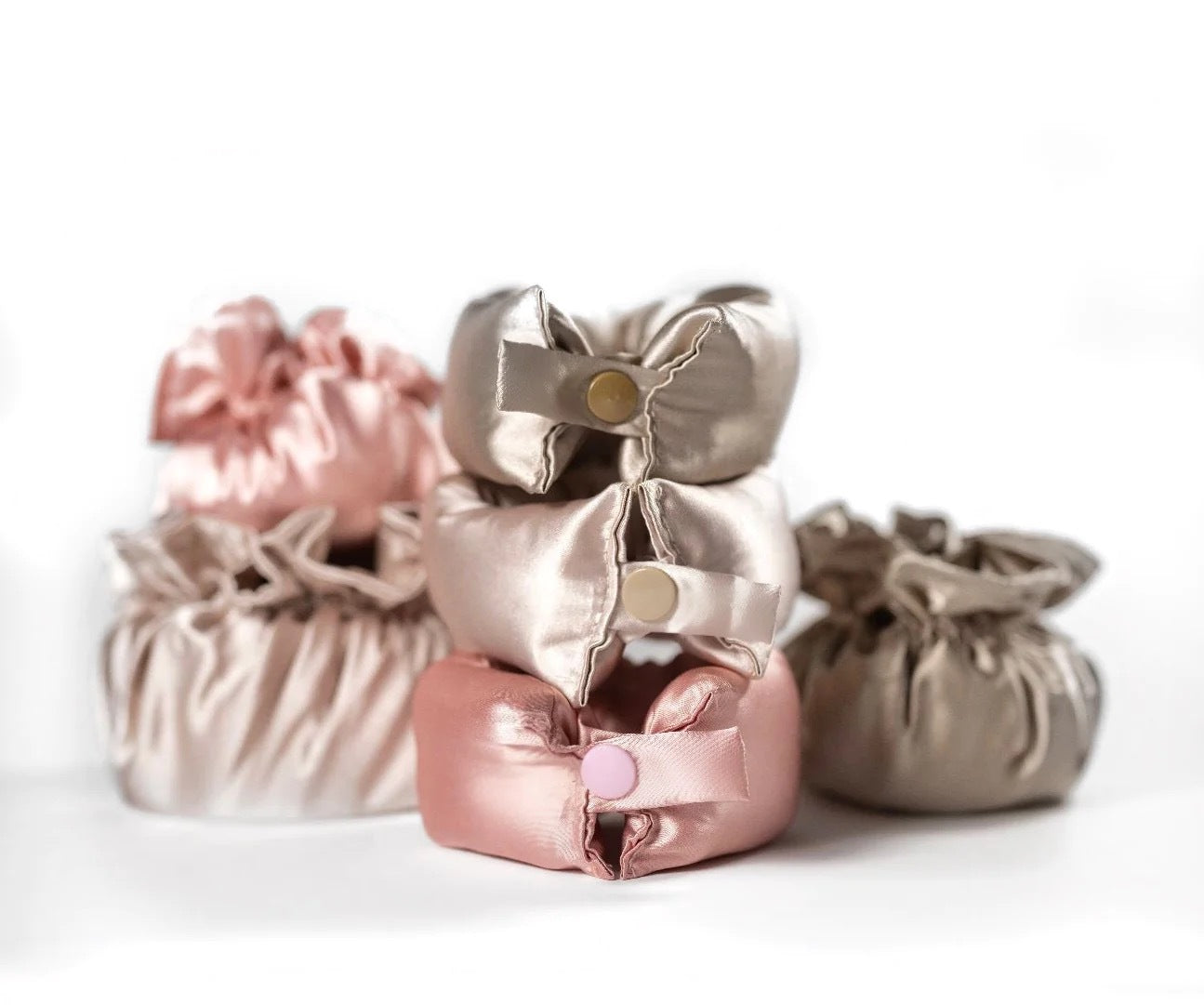 3 Pcs Brown Heatless Hair Curling Satin Set - Easy Sleep-In Curler for Beautiful Waves 4