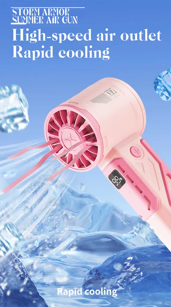 Pink 100-Speed Mecha Handheld Fan | USB Rechargeable High-Speed Mini Fan | Powerful & Silent | Lightweight 150g with 6-8 Hour Battery Life 6