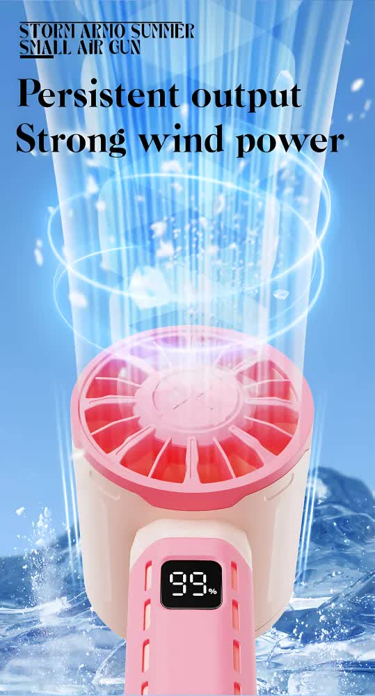 Pink 100-Speed Mecha Handheld Fan | USB Rechargeable High-Speed Mini Fan | Powerful & Silent | Lightweight 150g with 6-8 Hour Battery Life 7