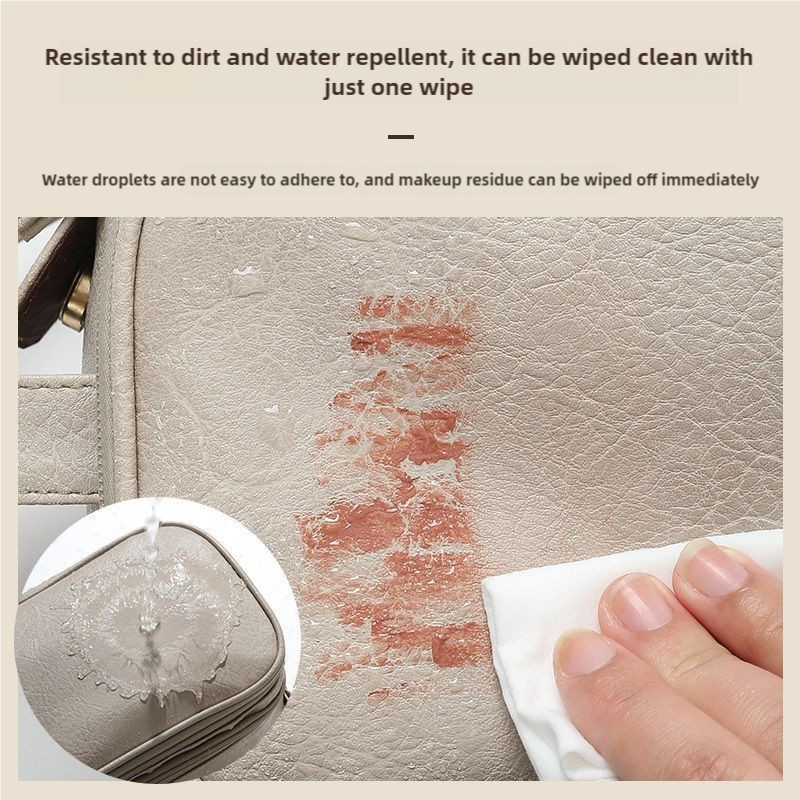 Brown Large Capacity Makeup Organizer Bag - Travel-Friendly Double-Zip Cosmetic Storage Case for Women(Makeup items are shooting props and are not included) 7