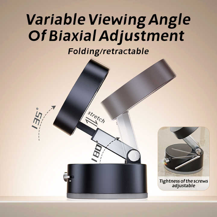 Black Magnetic Phone Mount for Cars and Home, 360° Rotating Magnetic Stand with PC Mirror Sticker 6