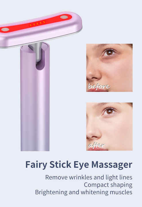 Gradient Pink Eye Massager for Dark Circles and Puffiness, Portable EMS Microcurrent Beauty Device for Skin Firming, Wrinkle Reduction, and Eye Care 4