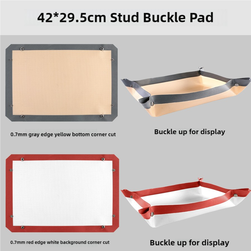 2-piece Non-stick Silicone Baking Mat Set Gray Edge Yellow Background