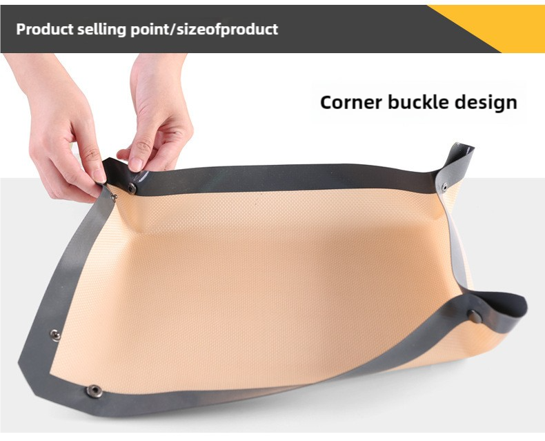 2-piece Non-stick Silicone Baking Mat Set Gray Edge Yellow Background