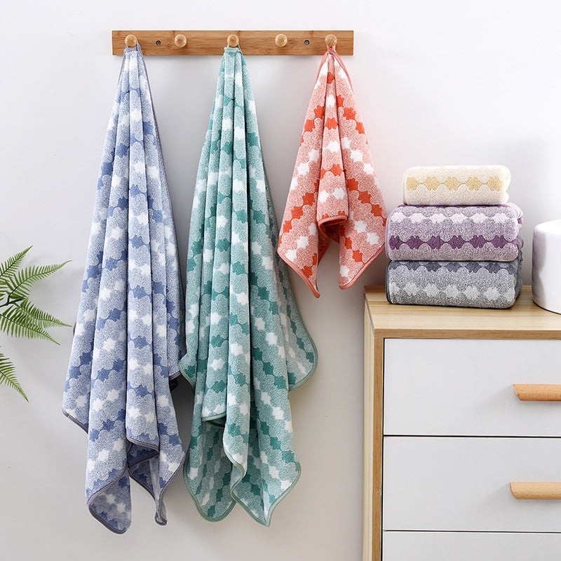 Orange Premium Coral Fleece Towel Set - 1 Bath Towel (88x170cm) + 3 Hand Towels (35x35cm) - Soft, Absorbent, and Quick-Drying 3