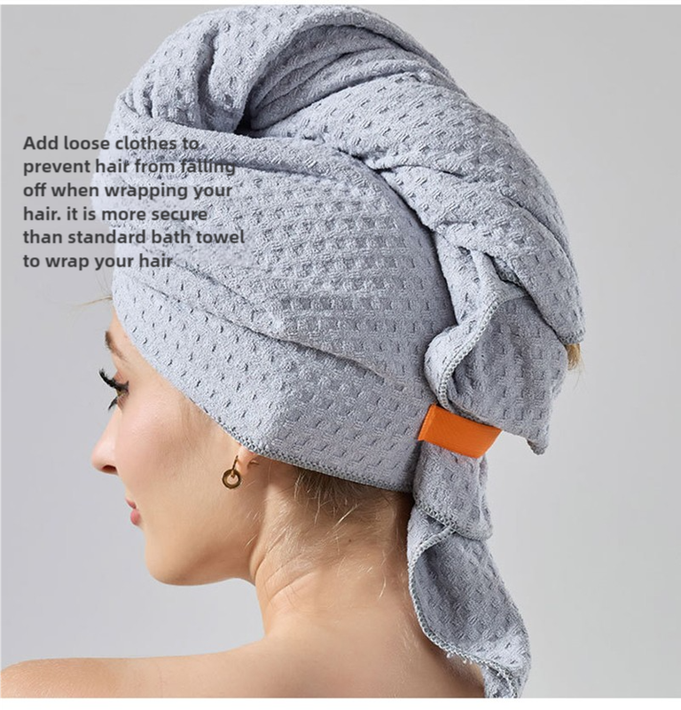 2 Pcs Coffee Super Absorbent Waffle Weave Hair Towel, Multi-Functional Quick Drying Turban for Women, Soft & Fast Drying Head Wrap 3