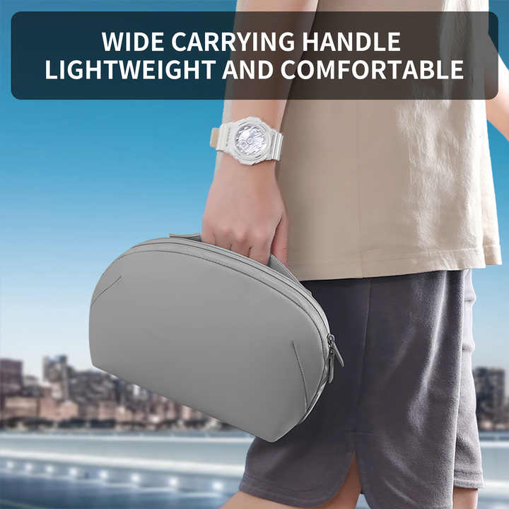 Black Large Capacity Multi-functional PU Digital Storage Organizer Bag, Waterproof & Portable, for Cables, Chargers, and Accessories 3