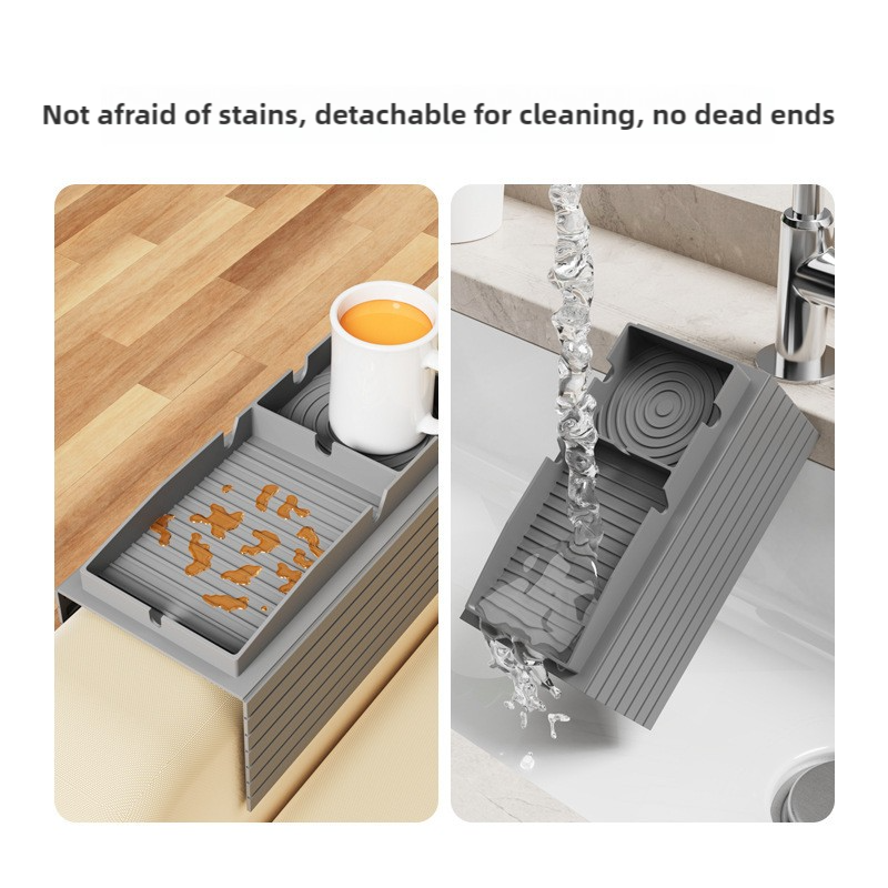 Black Multi-Function Sofa Cup Holder Tray, Silicone Drink Organizer, Adjustable and Easy-to-Clean Sofa Armrest Storage Box for Drinks, Snacks, and Gadgets 4