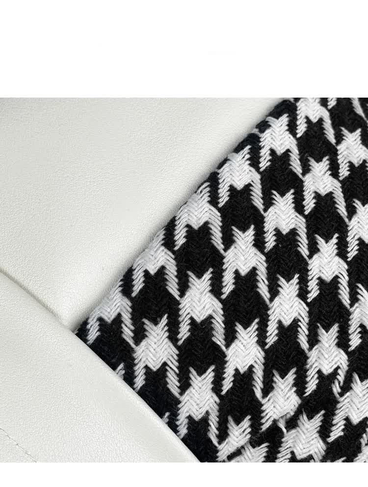 1 Pair (Headrest + Pillow) Black Cute Bowtie Car Headrest Pillow and Waist Cushion Set, Stylish Houndstooth Design, Soft Neck and Back Support for Car Interior 4