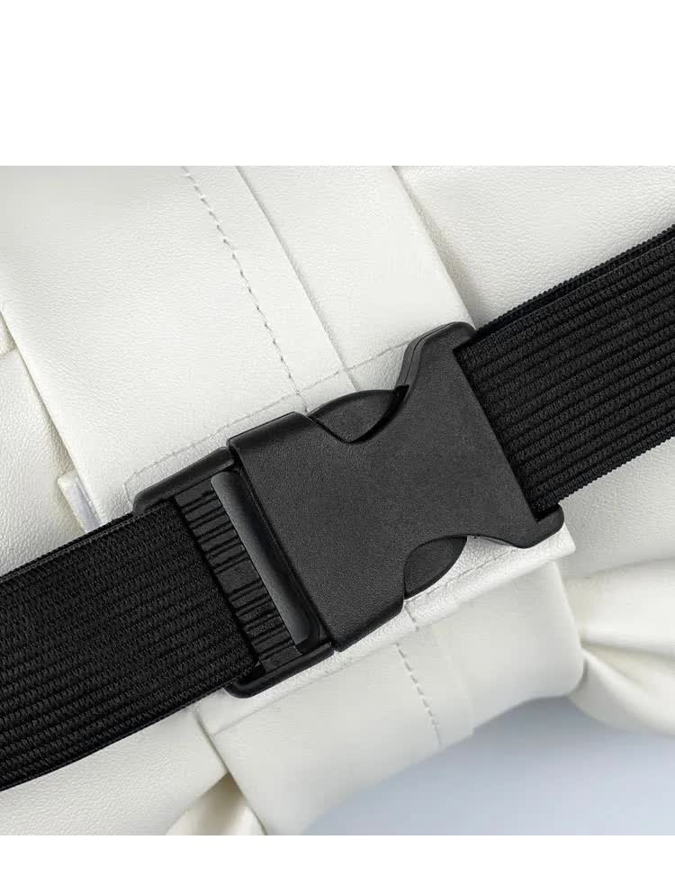 1 Pair (Headrest + Pillow) Black Cute Bowtie Car Headrest Pillow and Waist Cushion Set, Stylish Houndstooth Design, Soft Neck and Back Support for Car Interior 5