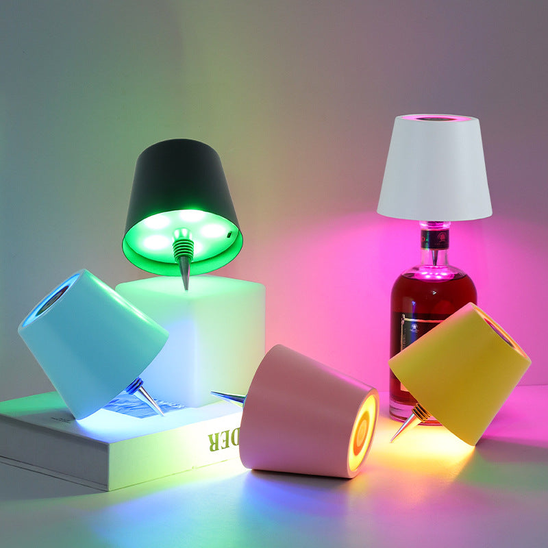 Black RGB Color-Changing LED Bottle Lamp – Adjustable Smart Lighting for Home Decor