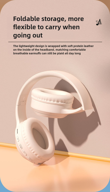 Black Wireless Headphones – 400mAh, 16H Playtime, SD Card & Aux Support 3